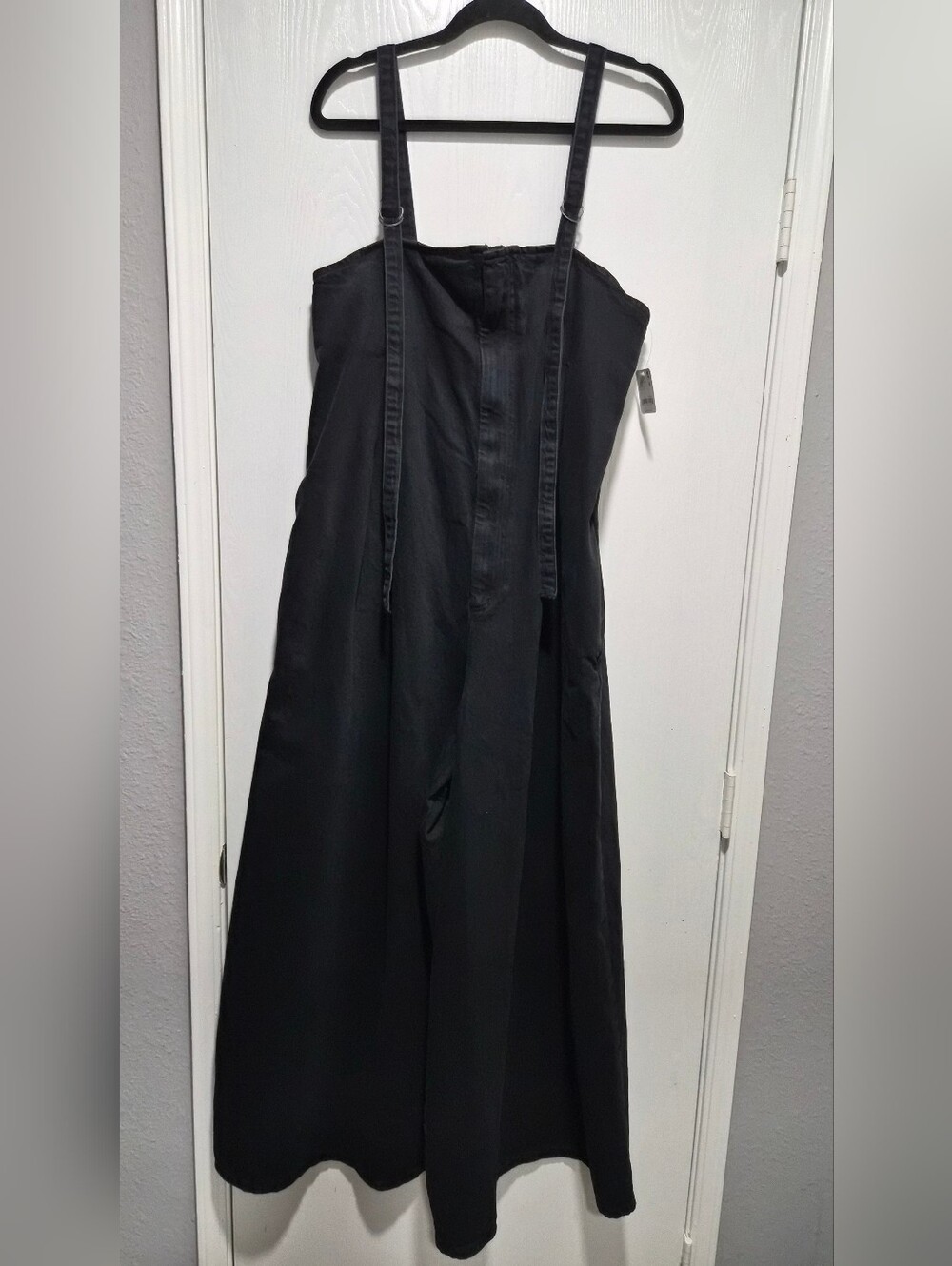 Nwt Free People We The Free Lumy One Piece Wide Leg Black Jumpsuit Size Large - Picture 3 of 13